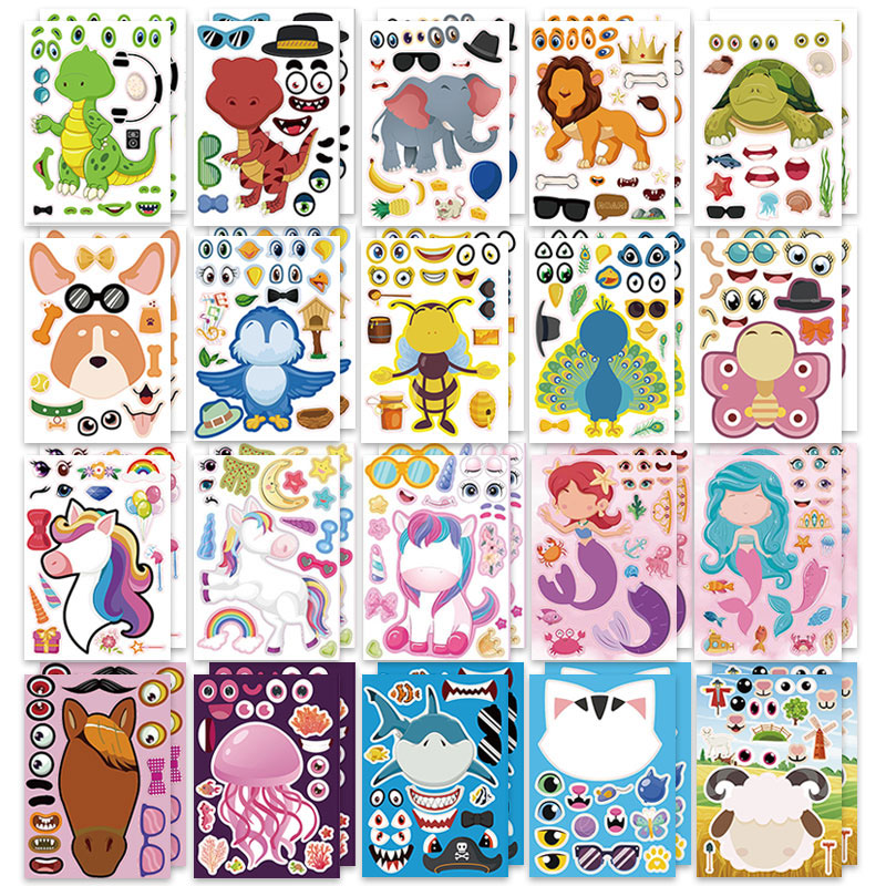 Zoo Party Games - Autocollants pour faire un visage, 12/24