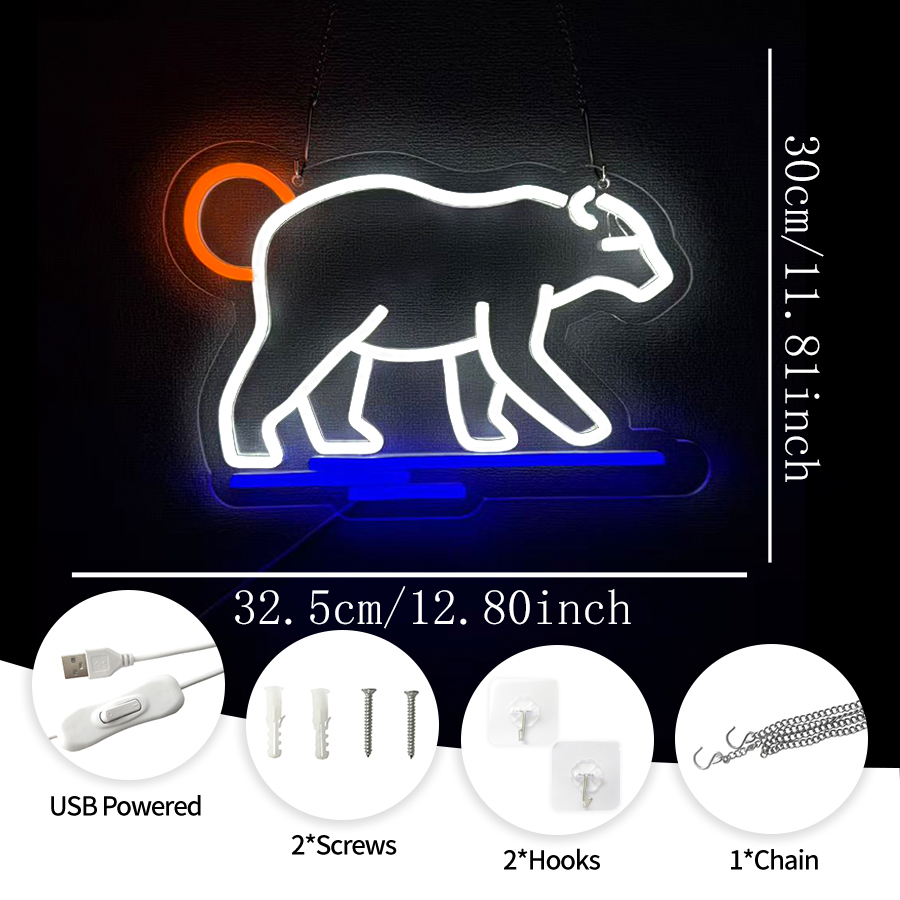Enseigne néon LED Ours polaire - Zoo Party Games avis et prix