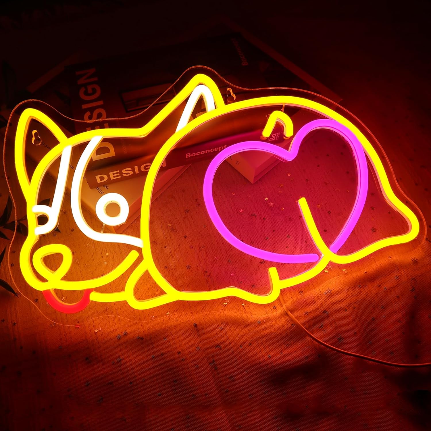 Corgie chien enseigne au néon  - Zoo Party Games avis et prix